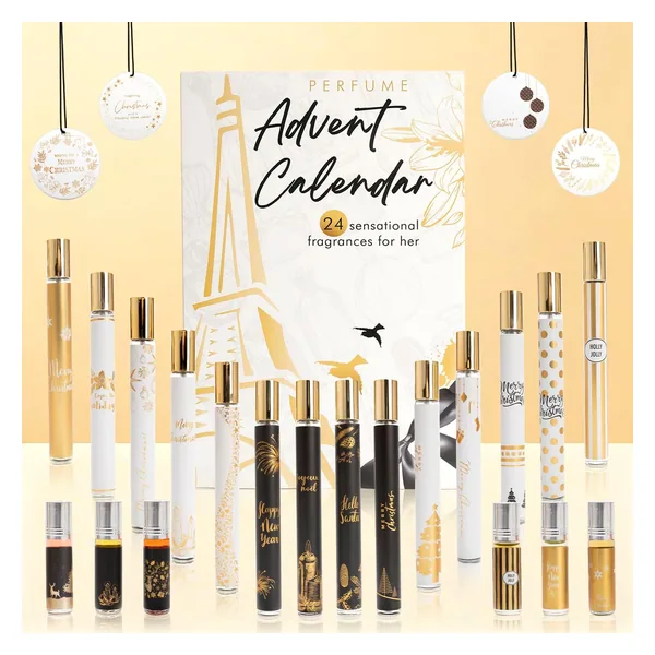 Calendrier de l'Avent Parfum Femme Kksjk, mini parfum 35 ml et roll-on 6 ml